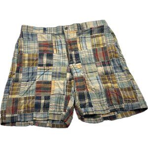 Brooks Brothers Shorts Men 38x 8 Multicolored Plaid Cotton Patchwork Madras